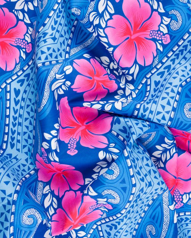 MIAMO Polynesian fabric Blue - Tissushop